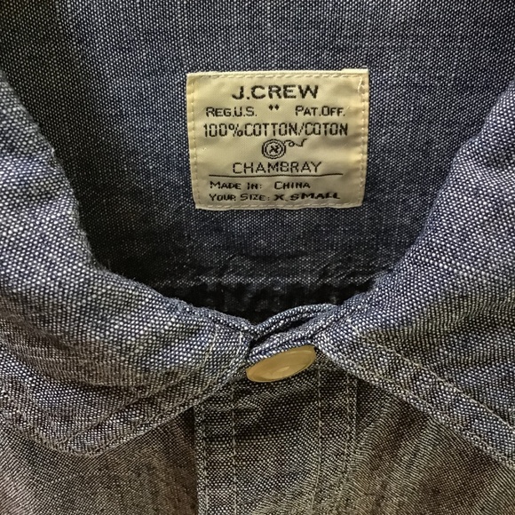 J Crew Chambray 1920's Work Shirt - Picture 2 of 5